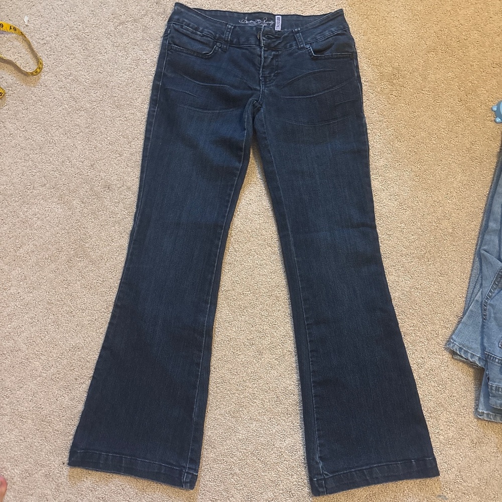 vintage dark wash navy trousers